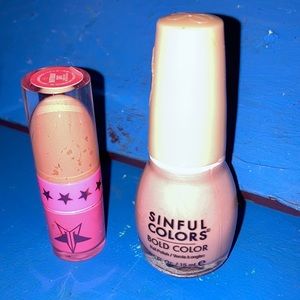 Jeffrey staRlipstick &!!sinful color nail polish in a perfectly matched set!